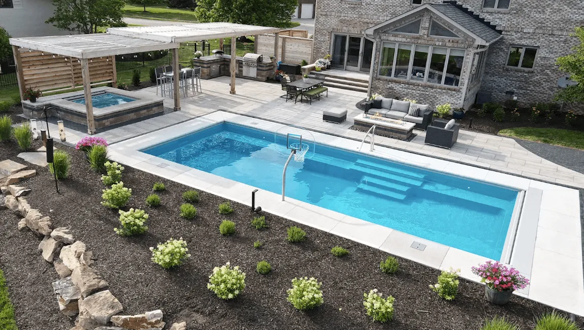 Imagine Pools Marvelous 35 Reef Blue fiberglass inground pool